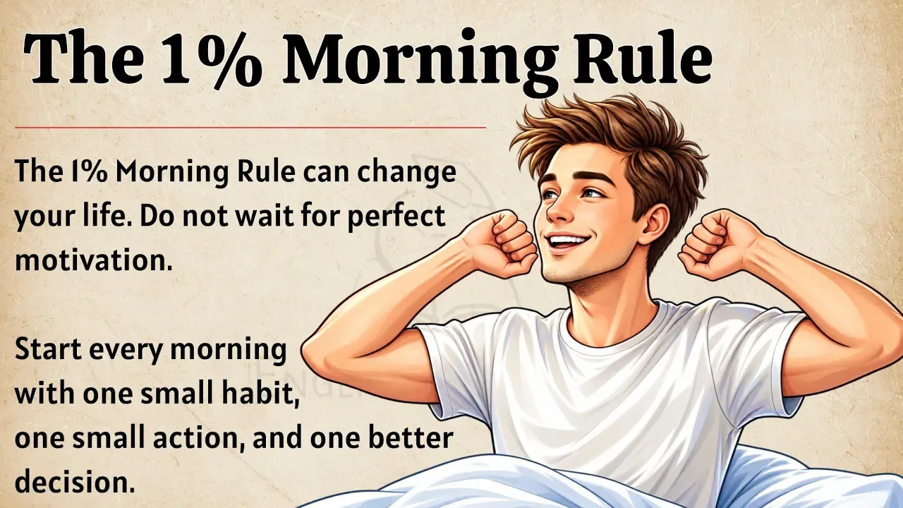 Video cover for The 1% Morning Rule | Become Better Every Day | Graded Reader | Speak English Fluently ✅️